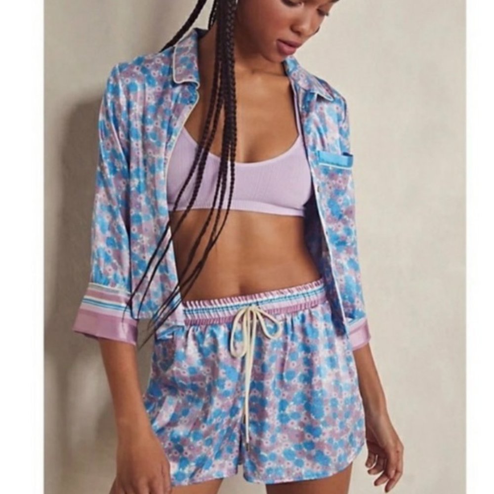 COPY - Free People Intimately Pillow Talk Pajama Set Cool Lavender Combo Purple…